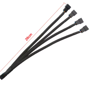 26cm 4 Pin Pwm Fan Cable 1 To 4 Ways Computer CPU Fan Splitter PC Fan Extension Power Cable Fan Cooling Y Splitter 1pcs