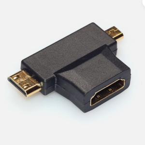 AKY 3 in 1 HDMI v1.4 Female to Mini And Micro HDMI Male Adapter Converter Connector T Shape